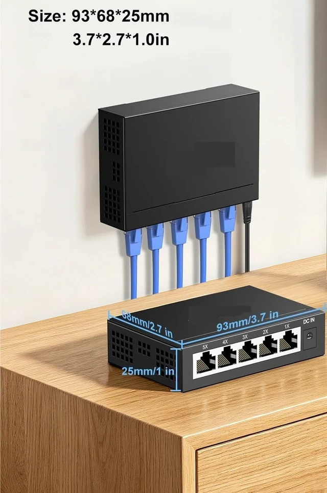 Alt view image 3 of 5 - 5 Port Gigabit Switch Desktop Ethernet Splitter Home Network(5 pcs)