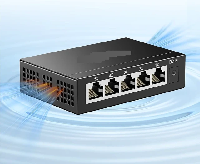 Alt view image 4 of 5 - 5 Port Gigabit Switch Desktop Ethernet Splitter Home Network(5 pcs)