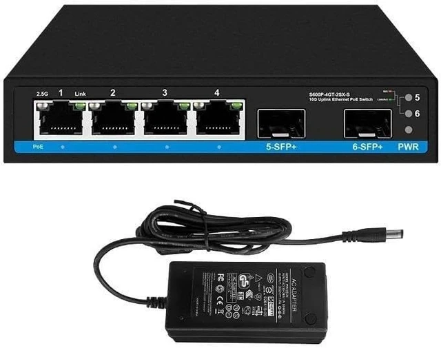 Main image of 2.5G Unmanaged POE Switch 4-Port with 2x10 Gigabit SFP Uplink(POE)