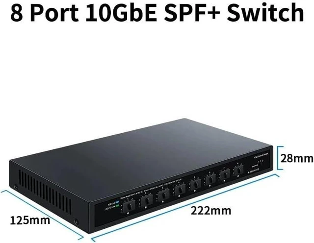 Main image of 10Gbe SFP+ Ethernet Switch 8 Port 10000Mbps Optical SFP+ Network Switch