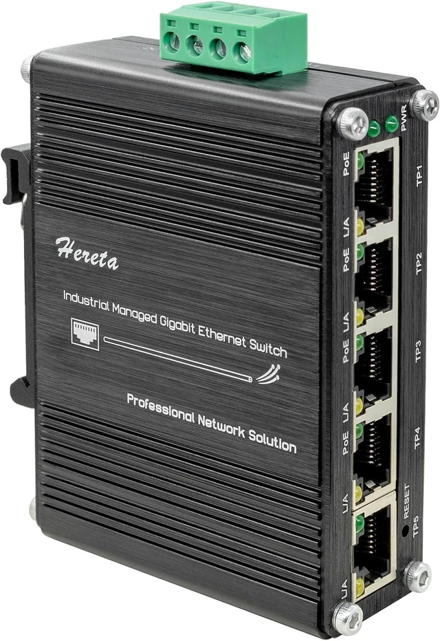 Main image of Mini Hardened Industrial Managed 5-Port Gigabit PoE+ Ethernet Switch