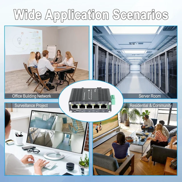 Alt view image 6 of 7 - Mini Hardened Industrial Managed 5-Port Gigabit PoE+ Ethernet Switch
