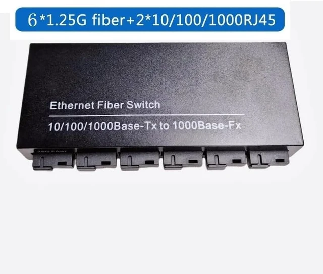 Alt view image 3 of 5 - 100/1000M Gigabit Ethernet Fiber Switch 6*1.25G Fiber Port 2 RJ45 Port(3pcs with Power)