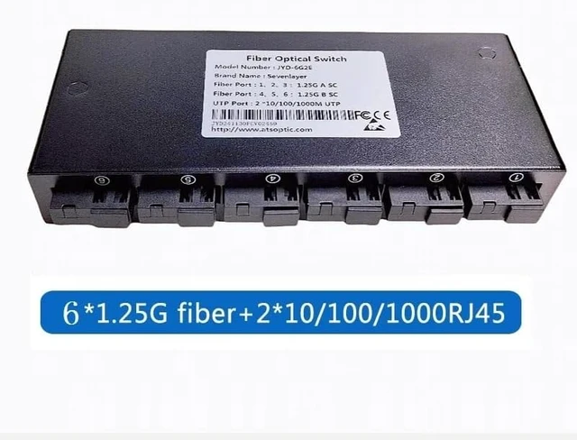 Alt view image 5 of 5 - 100/1000M Gigabit Ethernet Fiber Switch 6*1.25G Fiber Port 2 RJ45 Port(3pcs with Power)