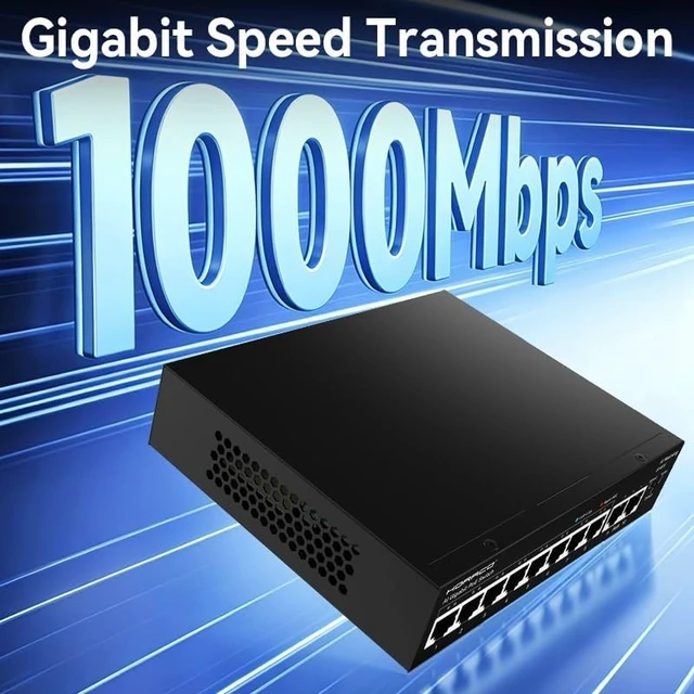 Alt view image 2 of 3 - 8 Port Gigabit POE Switch 1000Mbps Active POE Network Switch(UK Adapter)