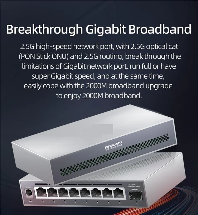 Alt view image 2 of 5 - 8-Port 2.5G Web Switch + 2-Port 10G SFP, Ethernet Network Switch(9 Port 2.5G)