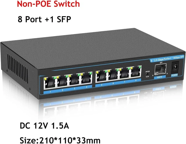 Alt view image 2 of 6 - 9/6 Port 2.5G POE Switch Gigabit Switch Ethernet Network Switch(Non POE Switch 9Port)