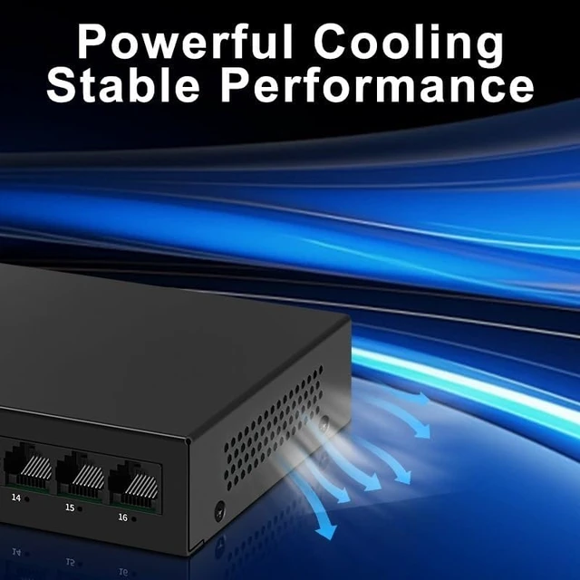 Alt view image 3 of 6 - 16 Port Gigabit Network Switch Unmanaged 1000M Switch Desktop Plug
