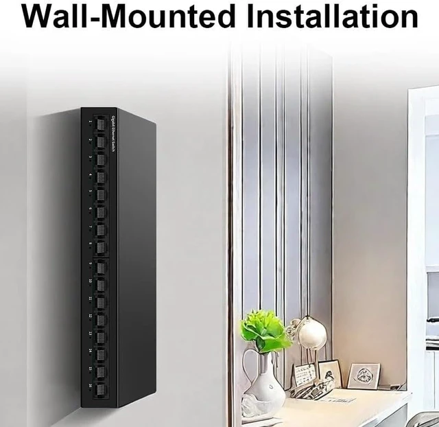 Alt view image 6 of 6 - 16 Port Gigabit Network Switch Unmanaged 1000M Switch Desktop Plug