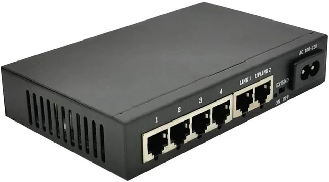 Alt view image 3 of 5 - 2 SFP POE 10/100m rj45 Port Switch Outdoor POE Switch