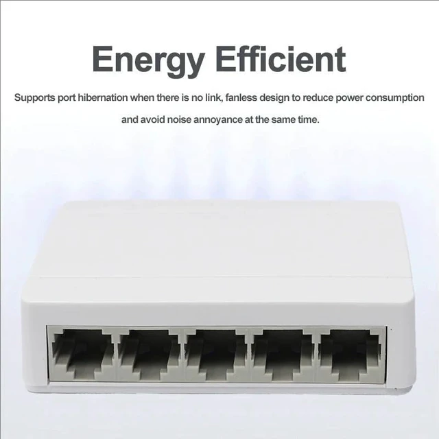 Alt view image 3 of 5 - 5 Port Gigabit Ethernet Switch - 100/1000Mbps Desktop Network Switch, Plug & Play,(1000Mbps)