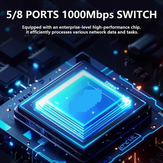 Alt view image 2 of 5 - 5/8 Port Ethernet Switch Gigabit 100/1000Mbps Desktop Network Switch(8Port 1000M)