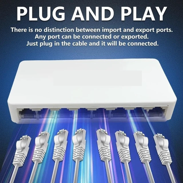 Alt view image 3 of 5 - 5/8 Port Ethernet Switch Gigabit 100/1000Mbps Desktop Network Switch(8Port 1000M)
