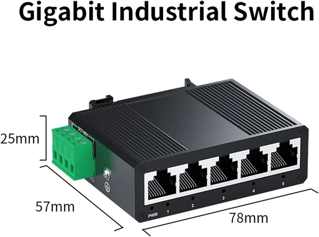 Alt view image 2 of 2 - 1 PCS 5-Port Gigabit Industrial Switch 1000Mbps Mini Network Ethernet