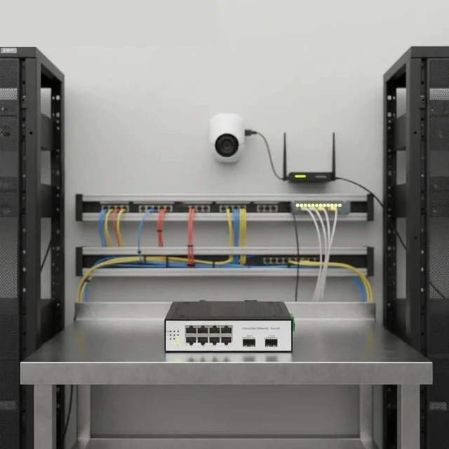 Main image of Gigabit ERPS Ring Switch 2 SFP + 8 RJ45 DIN Rail Mount Ethernet Switch