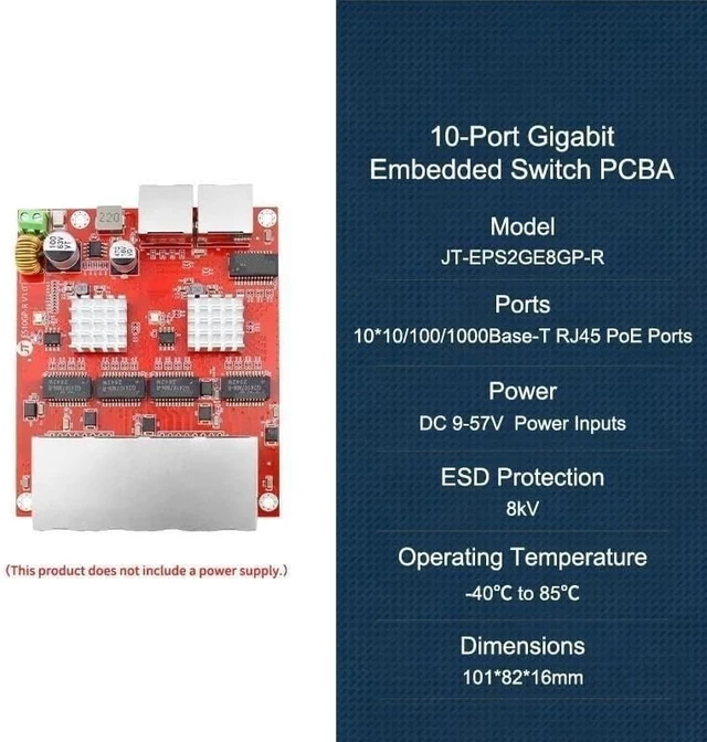 Alt view image 2 of 6 - Industrial 8-Port Gigabit Switch Module for Engineering Network Port(403020046)