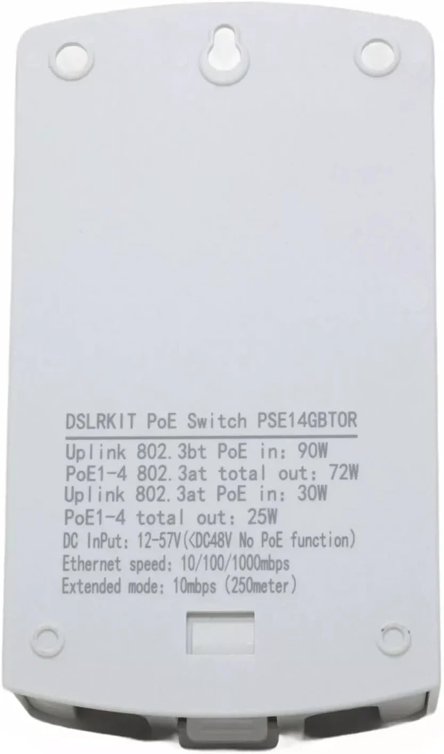 Alt view image 5 of 6 - PoE++ 90watt 5 Port Gigabit PoE Switch Outdoor Extender 802.3bt at