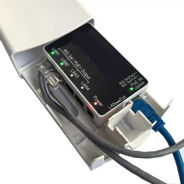 Alt view image 4 of 6 - PoE++ 90watt 5 Port Gigabit PoE Switch Outdoor Extender 802.3bt at