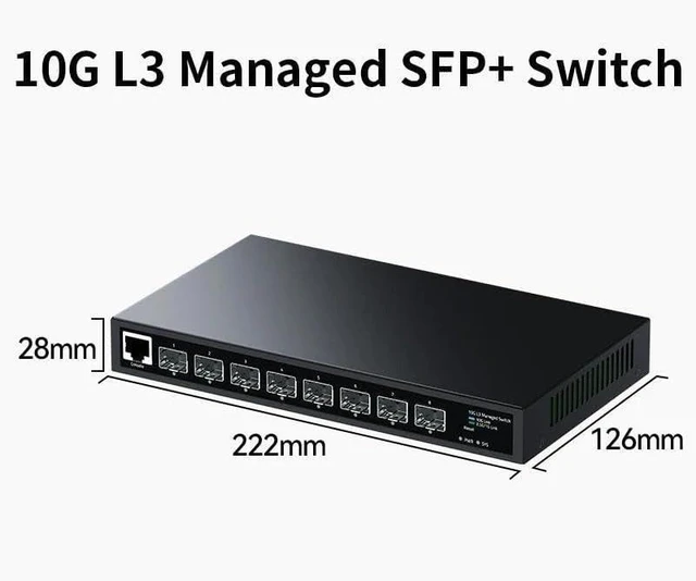 Main image of 10Gb L3 Network Switch 8 Port 1G/2.5G/10G SFP Managed Ethernet Switch