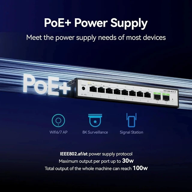 Alt view image 6 of 7 - SKS1200-8E2X-P Ethernet Switch 8-Port 2.5G RJ45 + 2×10G SFP Plug and Play
