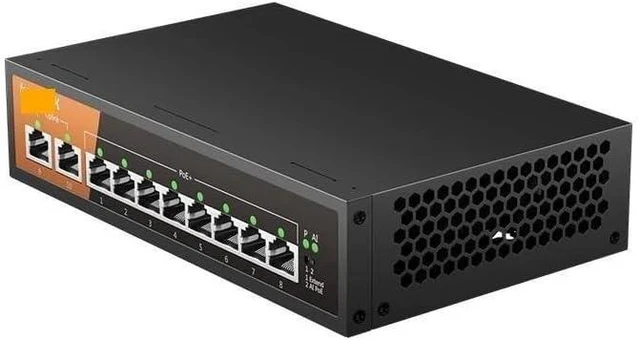 Main image of 10-Port Gigabit PoE Switch 8 Port PoE+ 2 Uplink 135W Plug and Play