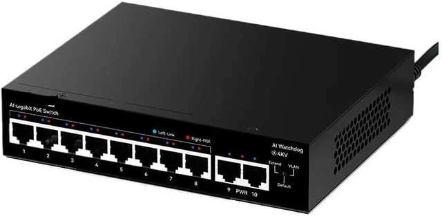 Main image of 8 Port Gigabit POE Switch 1000Mbps Active POE Network Switch