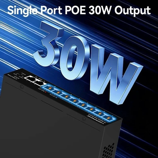 Alt view image 5 of 5 - 8 Port Gigabit POE Switch 1000Mbps Active POE Network Switch