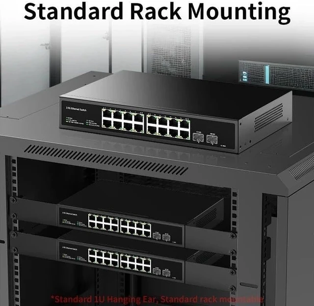 Alt view image 6 of 6 - 16 Port 2.5G Switch 2 Port 10G SFP+ Network Switch 120G Networking Hub