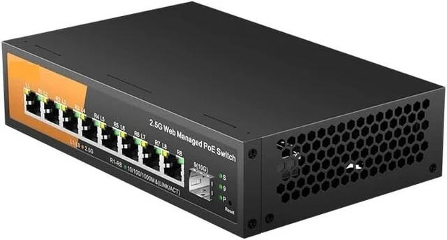 Alt view image 4 of 4 - 9-Port Managed Switch with 8-2.5Gbps PoE and 1-10Gb SFP