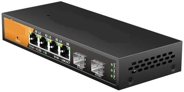 Alt view image 3 of 3 - 6-Port Multi-Gigabit Managed Switch with 4-2.5Gb RJ45 and 2-10G SFP+