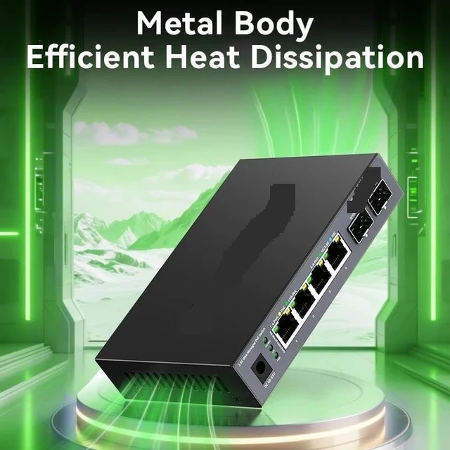 Alt view image 6 of 7 - 6 Port POE Switch 2.5G Managed,IEEE802.3af/at,120W Fanless 2.5Gb PoE Switch