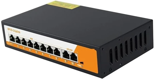 Alt view image 5 of 5 - 10-Port POE RJ45 Ethernet Switch