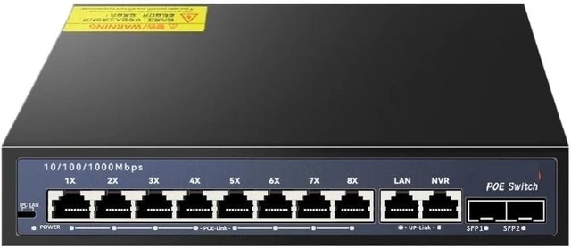 Main image of 12-Port Gigabit POE RJ45 Ethernet Switch 52V SFP with for 802.3af/at