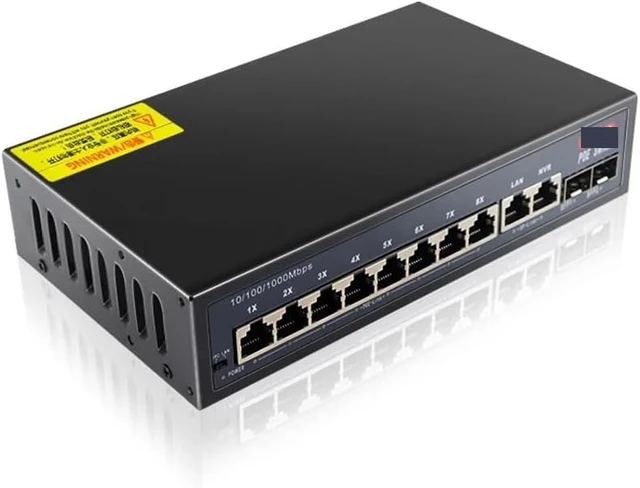 Alt view image 6 of 6 - 12-Port Gigabit POE RJ45 Ethernet Switch 52V SFP with for 802.3af/at