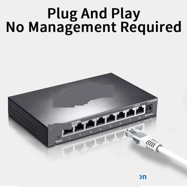 Alt view image 4 of 5 - 8 Port Gigabit Ethernet Switch 1000Mbps Network Switcher RJ45