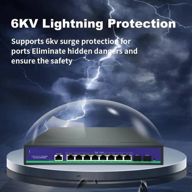 Alt view image 3 of 5 - Active 8+2 Full Gigabit Managed PoE Switch, 120W L2 Ethernet Switch