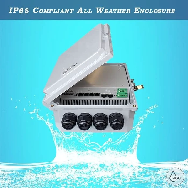 Alt view image 5 of 7 - Inscape Data Outdoor IP68 Contractor-Grade PoE Switch, LPS940F-300-T1P, 6-Port 802.3bt, 4X PoE Ports, 2X SFP 1 Gb Uplink, IEEE 802.3bt, 300W