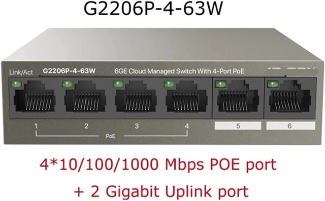 Alt view image 2 of 2 - 1 PCS Full Gigabit PoE Managed Switch with 6/10 Ports and 1000Mbps uplink