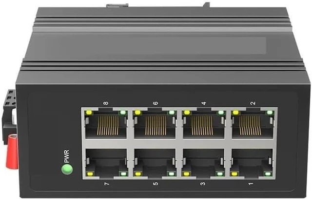 Alt view image 3 of 6 - Industrial 8-Port Megabit Ethernet Switch Unmanaged Plug and Play