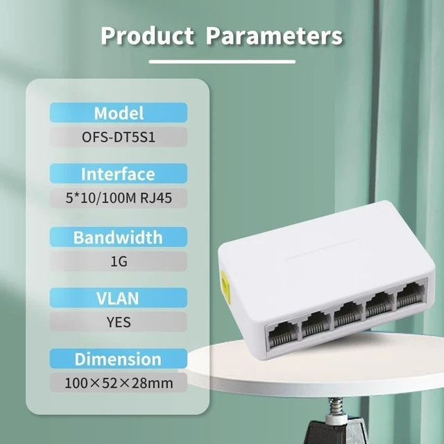 Alt view image 3 of 6 - 5 8 Ports UTP RJ45 Gigabit Ethernet Switch 1000 Mbps Network Switches(8Port 100M)