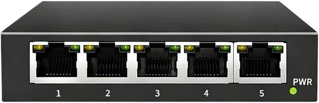 Main image of Gigabit Network Switch 5 8 Ports 1000Mbps Networking Switcher RJ45(8 Metal Black Cable)