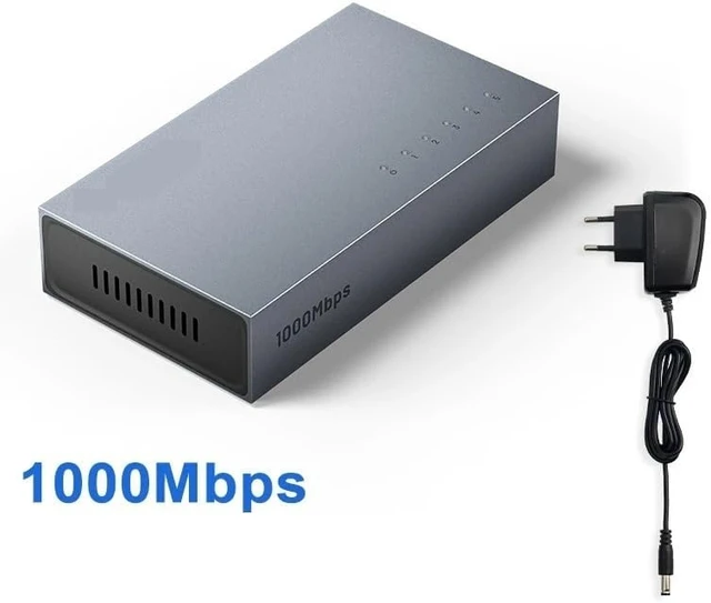 Alt view image 2 of 7 - 5 Port 1000Mbps Gigabit RJ45 Ethernet Switch