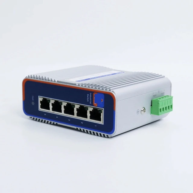 Alt view image 4 of 5 - 5/8 Port 100 Ethernet Switch DIN Rail Mount 10/100Mbps(8-Port 100Mbps)