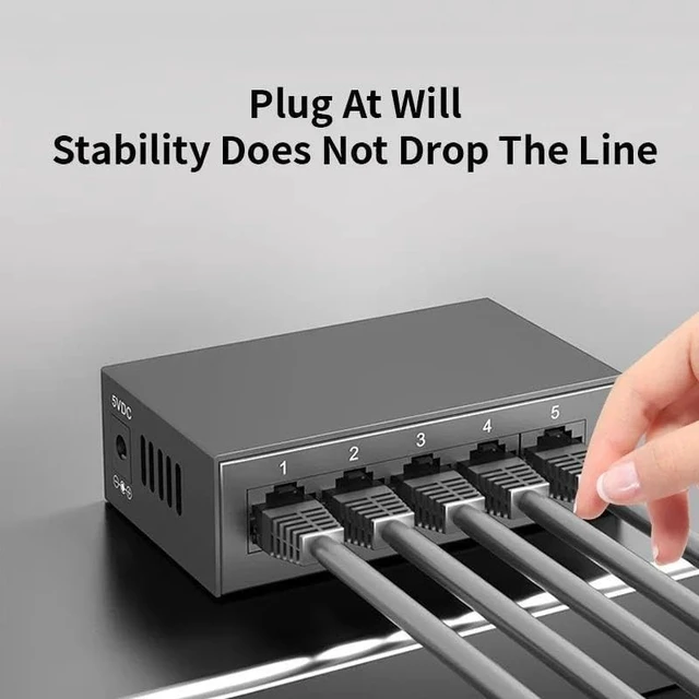 Alt view image 3 of 5 - Gigabit Network Switch 5 8 Ports 1000Mbps Networking Switcher RJ45(1000M-8port)
