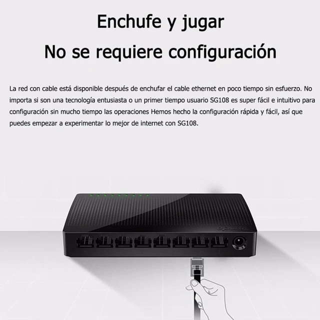 Alt view image 4 of 7 - Desktop Network Switch Compatible with Tenda SG108 100/1000M
