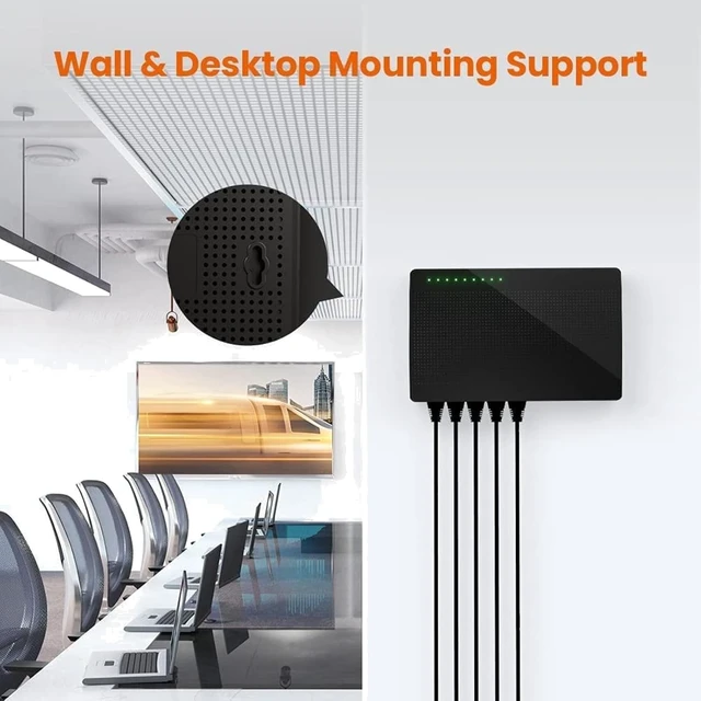 Alt view image 6 of 7 - Desktop Network Switch Compatible with Tenda SG108 100/1000M