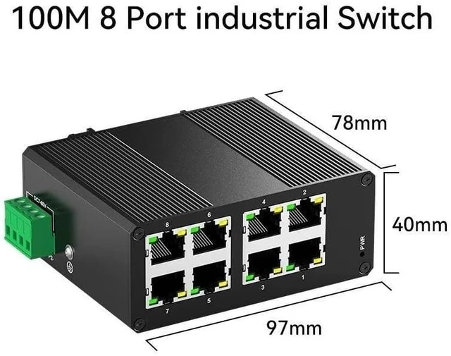 Main image of 8 Port 100Mbps Industrial Switch 10/100M Industry Ethernet Network Switch