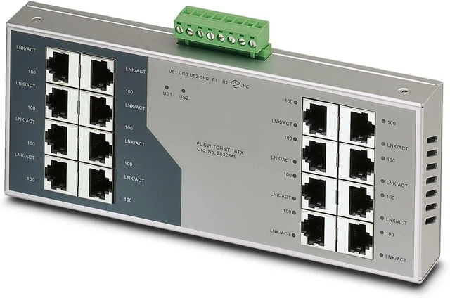 1pcs 2832849 Industrial Ethernet Switch 16 Port RJ45 10/100Mbps DIN ...