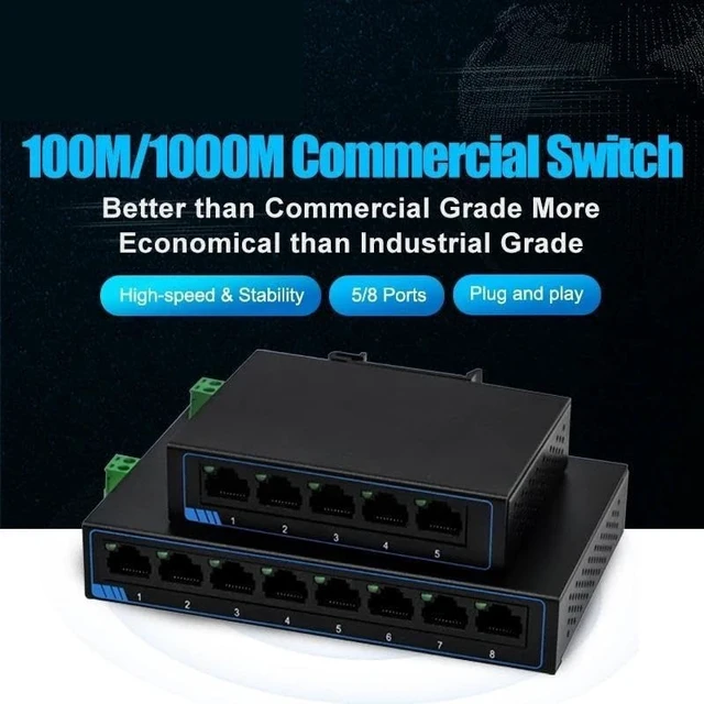 Alt view image 2 of 4 - 8 Ports 1000Mbps Gigabit Ethernet Unmanaged Switch