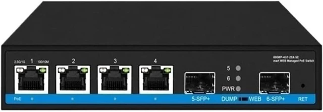Main image of Web PoE Switch,S600WP-4GT-2SX-SE 4*2.5G PoE+ 2*1G/2.5G/5G/10G SFP ,for Network Switches(Non POE Model)
